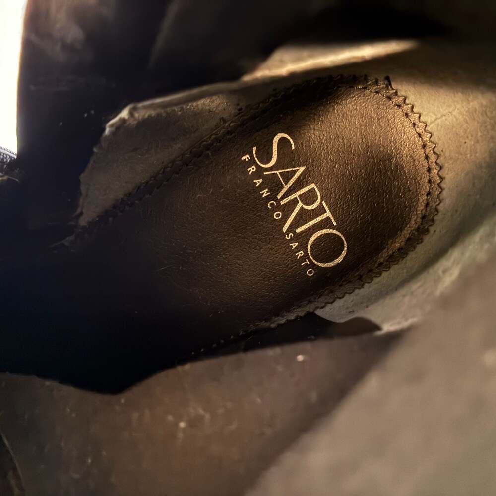 Franco Sarto A-Fancy Black Block Heel Ankle Boots Size 7M - Picture 7 of 7
